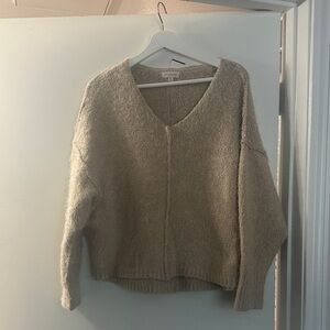 Cozy Beige V-Neck Sweater